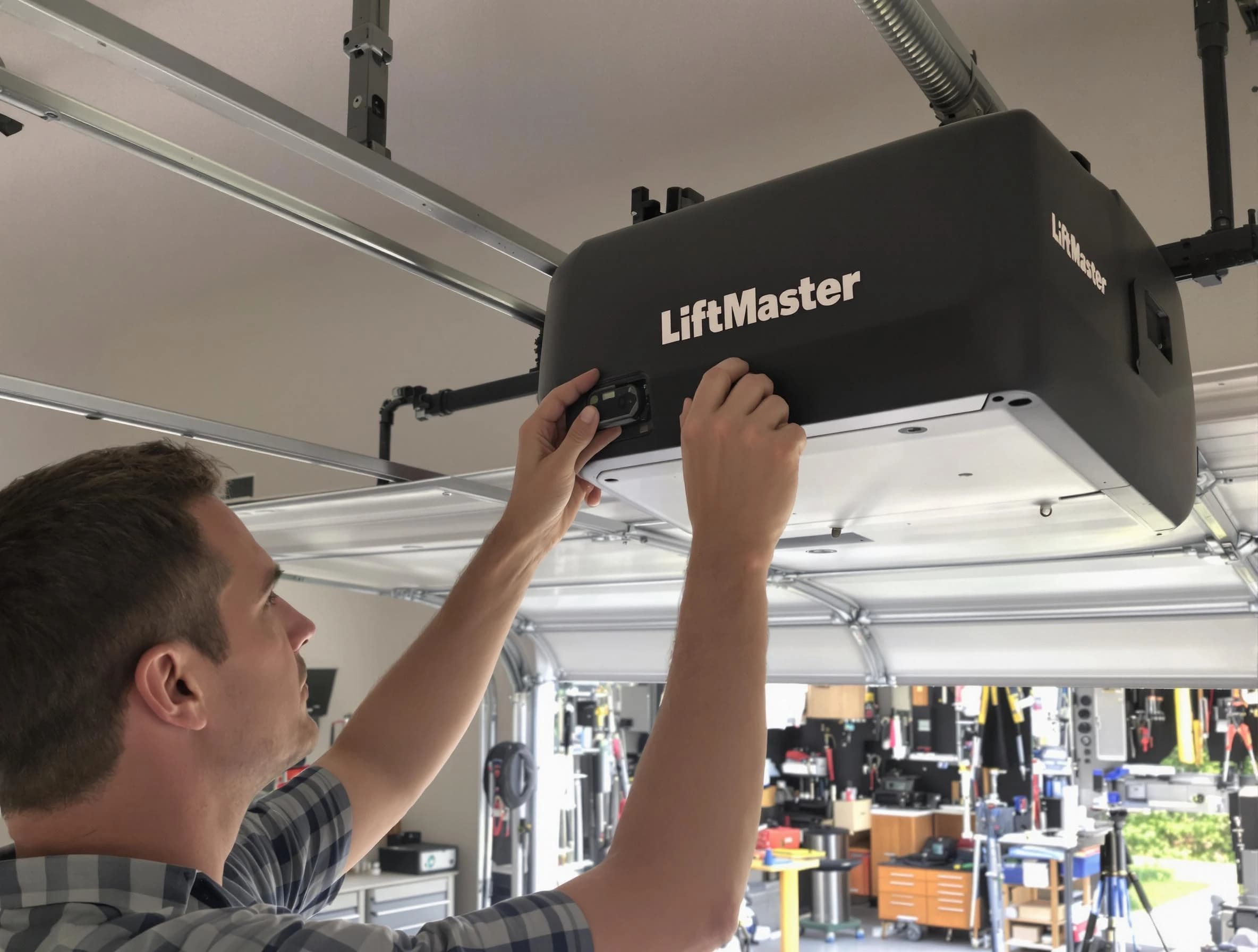 Litchfield Park Garage Door Repair technician repairing garage door opener in Litchfield Park