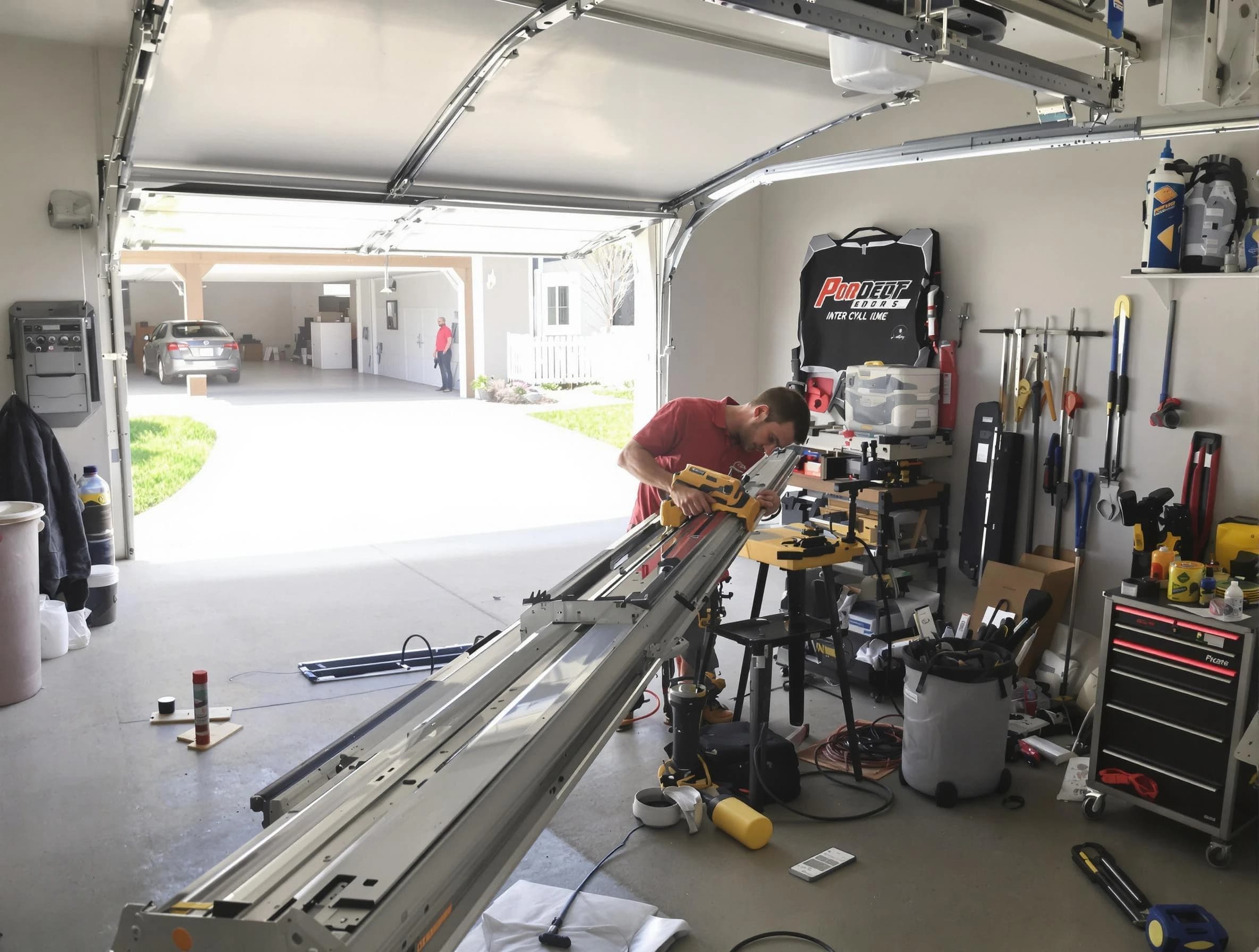 Litchfield Park Garage Door Repair expert performing track repair in Litchfield Park