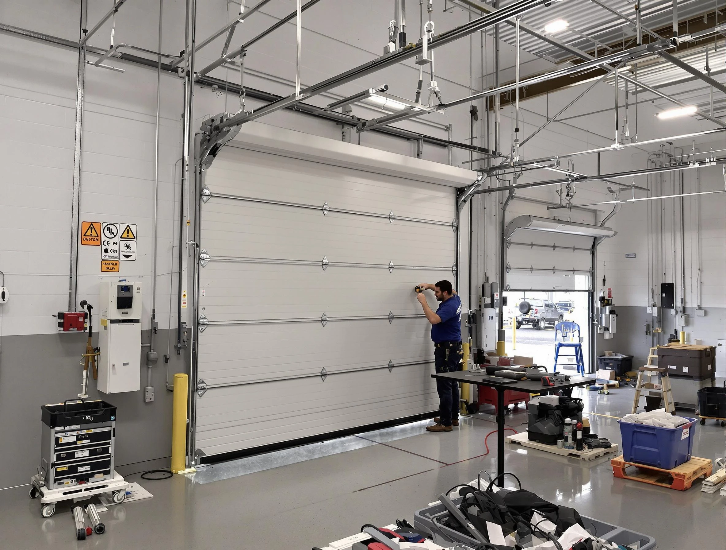 Commercial garage door repair being performed by Litchfield Park Garage Door Repair expert in Litchfield Park